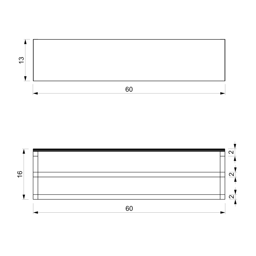 Suport de prosoape de perete cu raft 14x60 cm alb