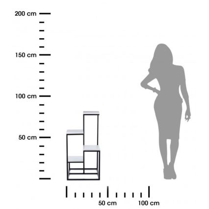 Suport pentru flori KASKADA 79x40 negru/alb