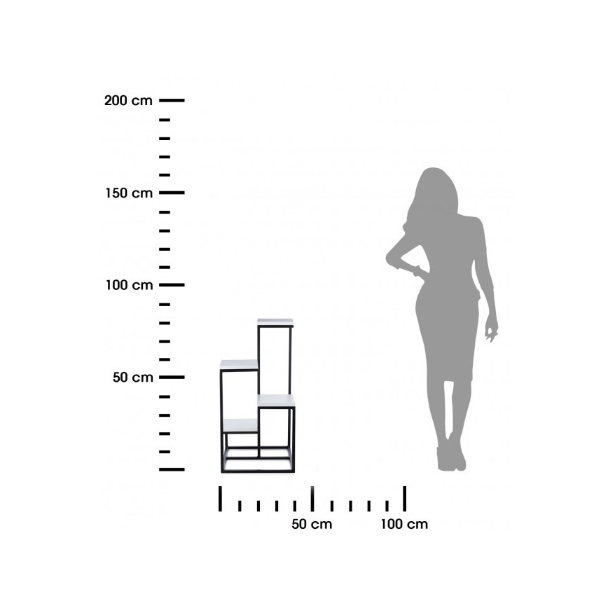 Suport pentru flori KASKADA 79x40 negru/alb
