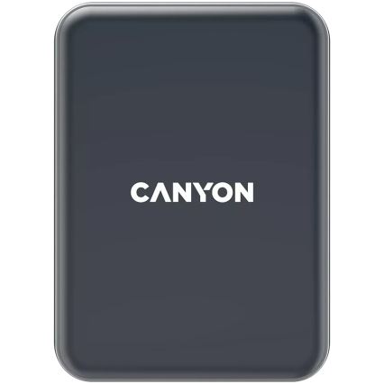 Suport magnetic auto de telefon cu funcție de încărcare fără fir Canyon Qi 5V negru dreptunghiular