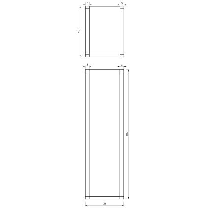 Suport metalic pentru lemn 100x30 cm negru