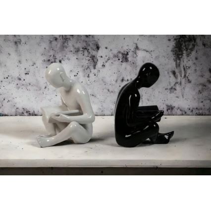 Suport pentru cărți 17,5 x 13 x 14 cm, negru/alb