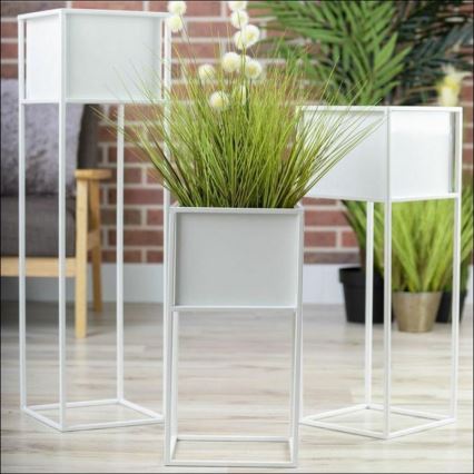 Suport pentru flori 50x24 cm alb