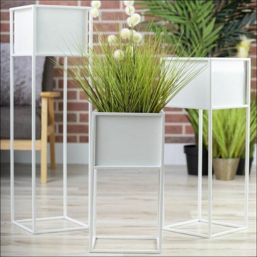 Suport pentru flori 50x24 cm alb