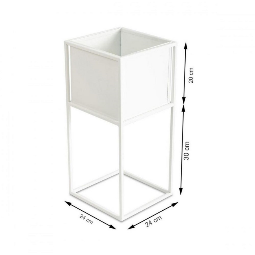 Suport pentru flori 50x24 cm alb