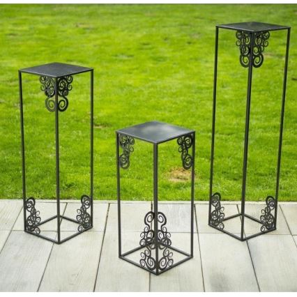 Suport pentru flori 60x24 cm negru