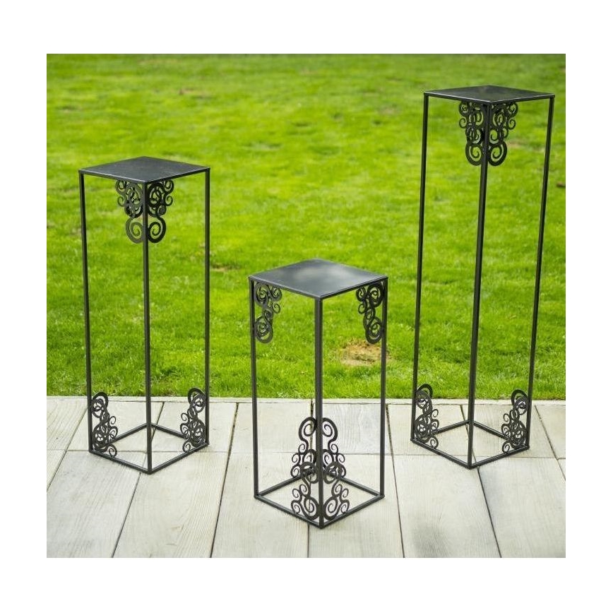 Suport pentru flori 60x24 cm negru