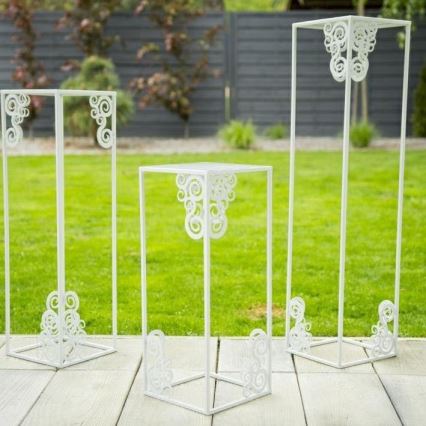 Suport pentru flori 80x24 cm alb