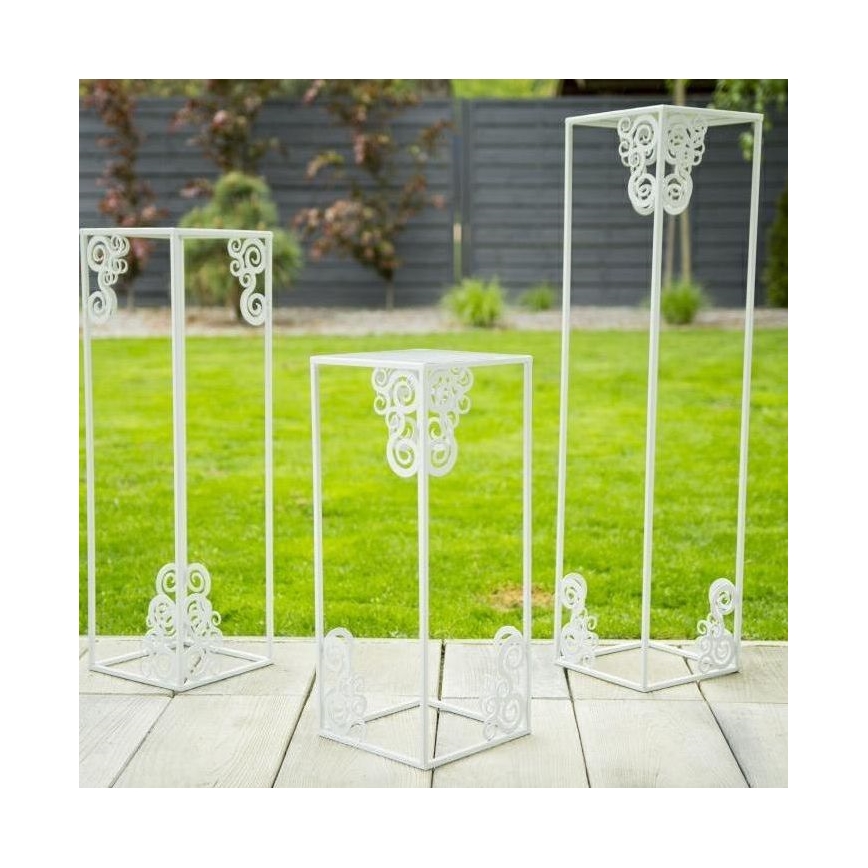 Suport pentru flori 80x24 cm alb