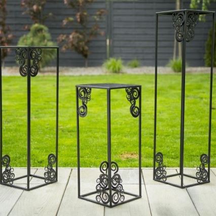 Suport pentru flori 80x24 cm negru