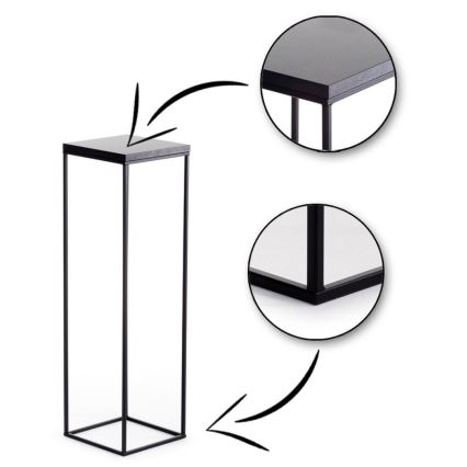 Suport pentru flori BASICLOFT 80x24 negru