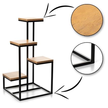 Suport pentru flori KASKADA 79x40 negru/maro