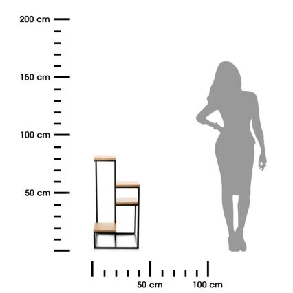Suport pentru flori KASKADA 79x40 negru/maro