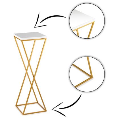 Suport pentru flori LOFT 70x24 cm auriu/alb