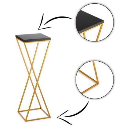 Suport pentru flori LOFT 70x24 cm auriu/negru