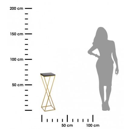 Suport pentru flori LOFT 70x24 cm auriu/negru