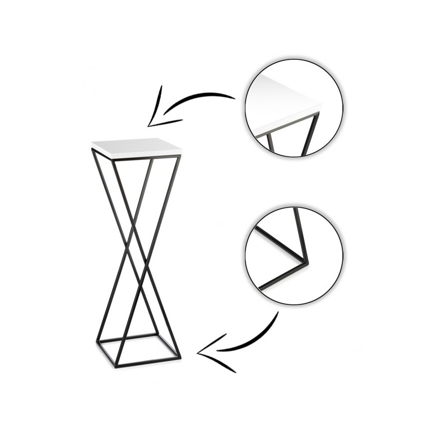 Suport pentru flori LOFT 70x24 cm negru/alb