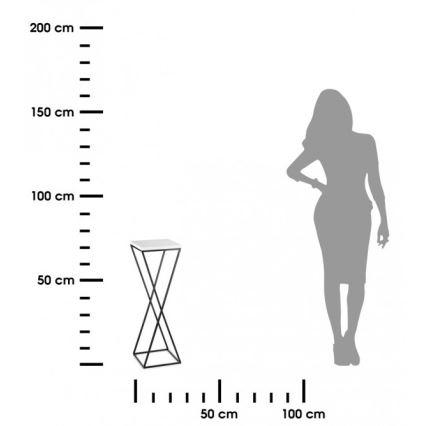 Suport pentru flori LOFT 70x24 cm negru/alb