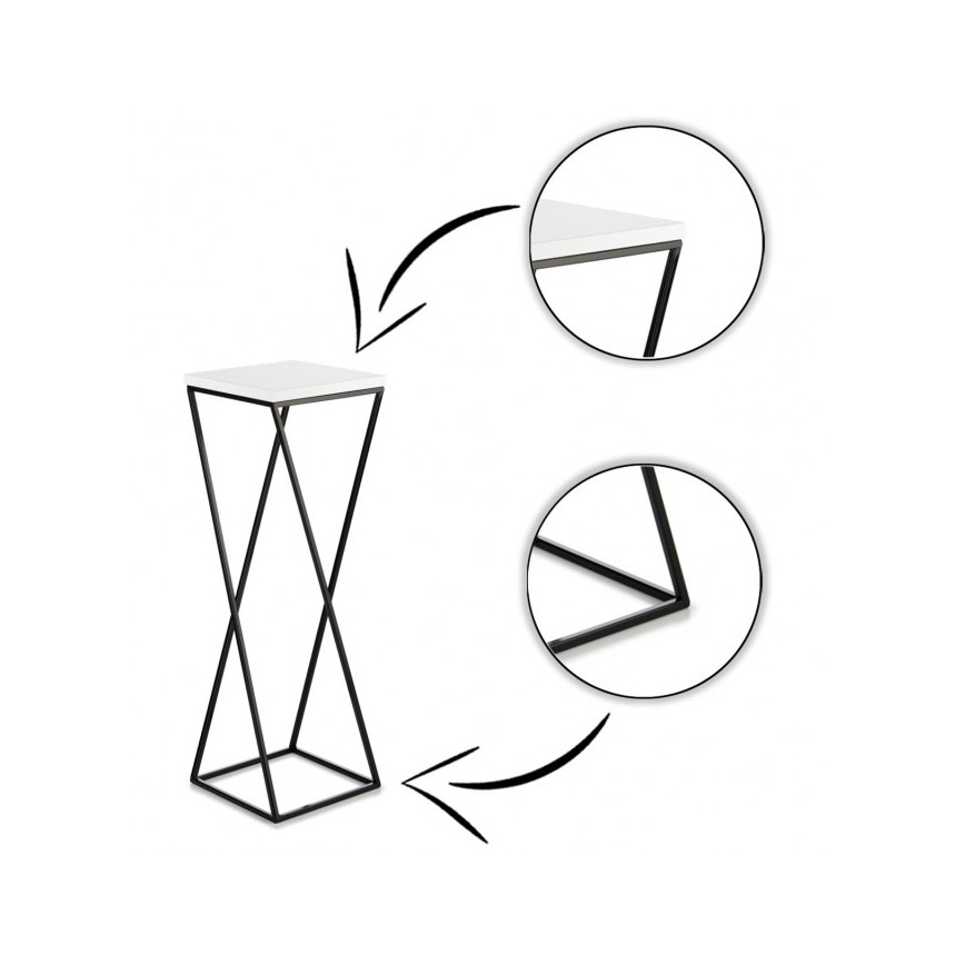 Suport pentru flori LOFT 70x24 cm negru/alb