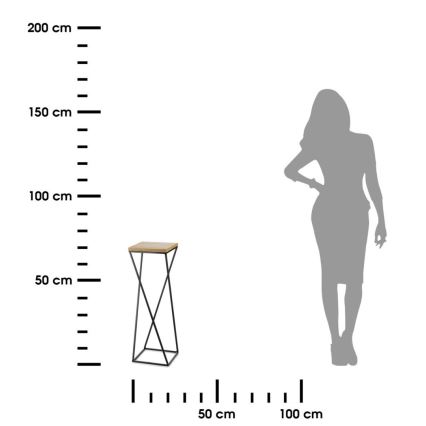 Suport pentru flori LOFT 70x24 cm negru/maro