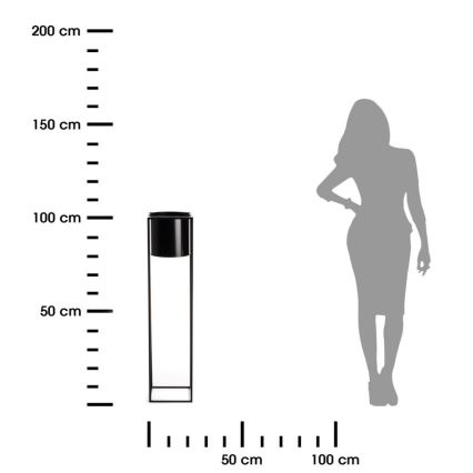 Suport pentru flori RING 100x23 cm negru