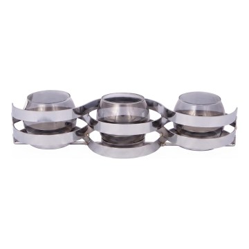 Suport pentru lumânare 33,5x10x8 cm crom lucios