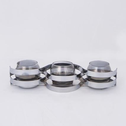 Suport pentru lumânare 33,5x10x8 cm crom lucios