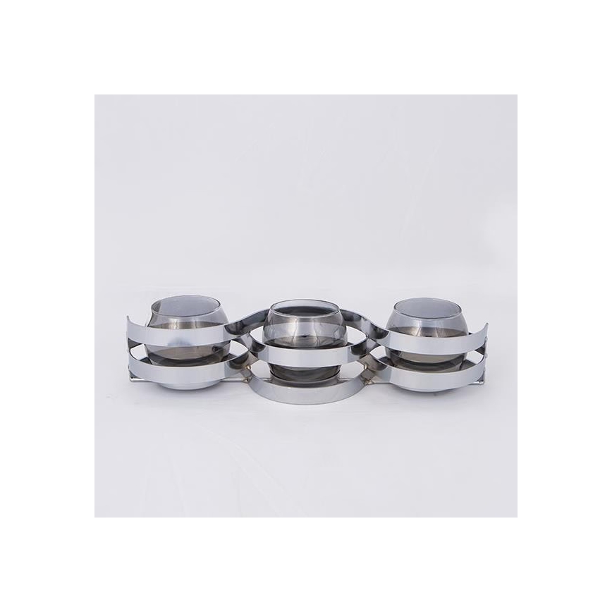 Suport pentru lumânare 33,5x10x8 cm crom lucios