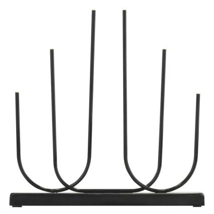 Suport pentru lumânare LED de Crăciun 6xLED/2xAA negru