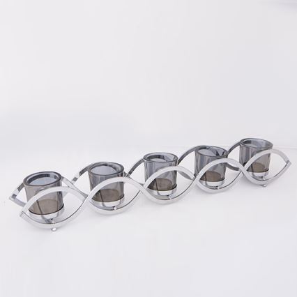 Suport pentru lumânări 54x8x8 cm crom lucios