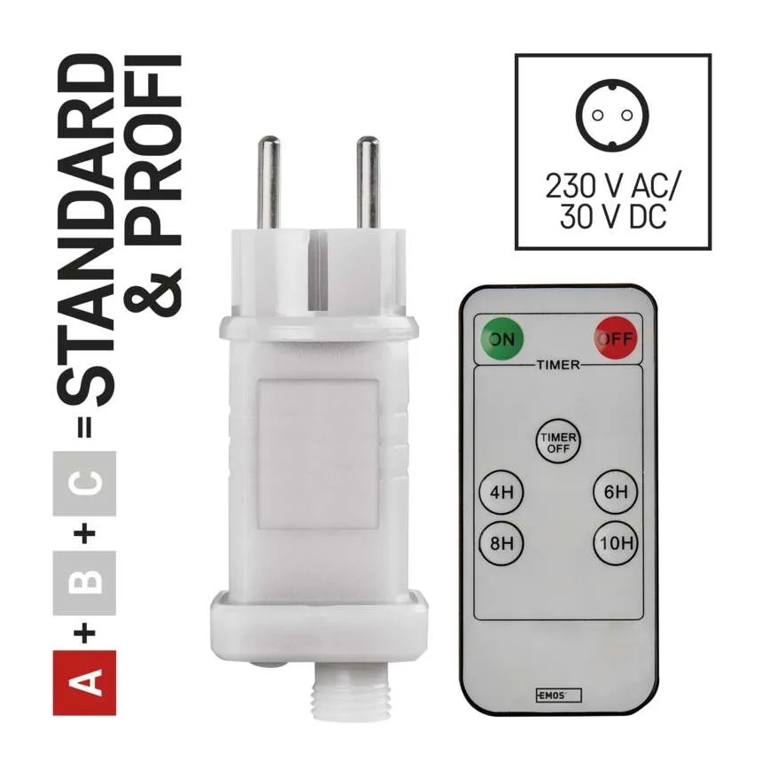 Sursă de alimentare pentru conectarea surselor de lumină de Crăciun Sursă de alimentare pentru conectarea surselor de lumină de Crăciun 230V IP44 + telecomandă