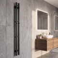 Sușător electric de prosoape cu termostat SILOUETTE 70W 120x9 cm negru, pentru montare pe partea dreaptă