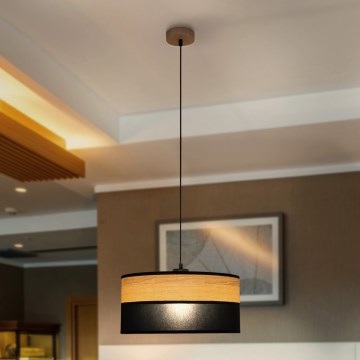 Suspensie pe cablu ALBA 1xE27/15W/230V Ø 45 cm negru/maro