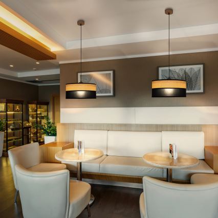 Suspensie pe cablu ALBA 1xE27/15W/230V Ø 45 cm negru/maro