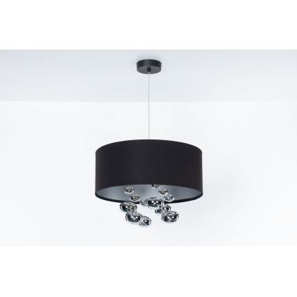 Suspensie pe cablu BUBBLE, 1xE27/60W/230V, Ø 40 cm, neagră