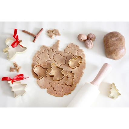 Suveică din lemn cu inserție din silicon TORO, 43 cm, crem