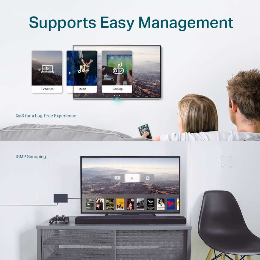 Switch TP-Link Easy Smart Gigabit, 5 porturi