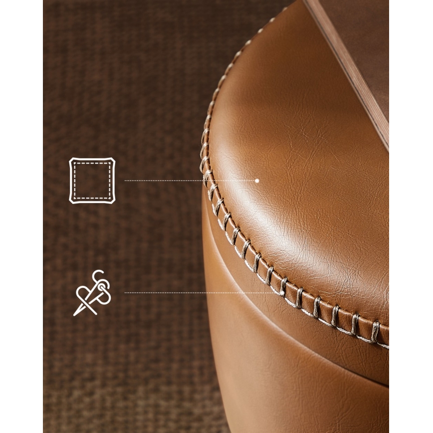 Taburet din piele CORE, coniac