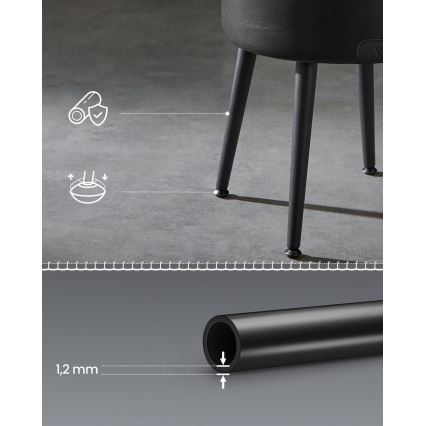 Taburet din piele CORE, negru