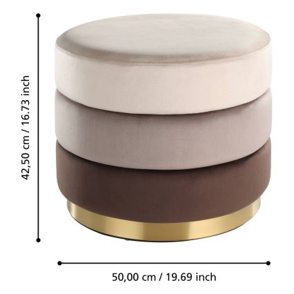 Taburet Eglo 42,5x50 cm maro/auriu