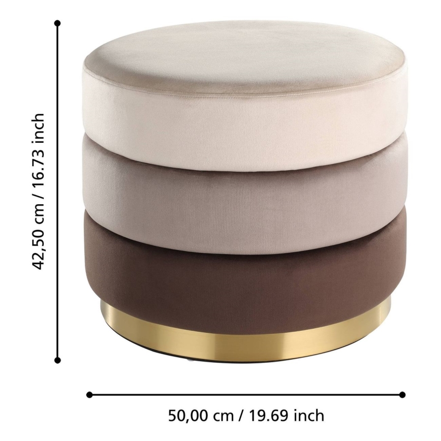 Taburet Eglo 42,5x50 cm maro/auriu