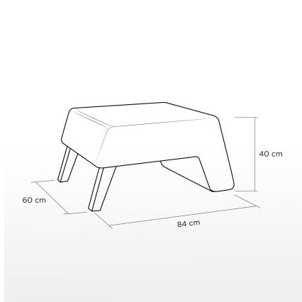 Taburet KATE 40x84 cm roșu