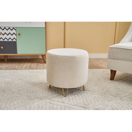 Taburet NANI, diametru 40 cm, crem