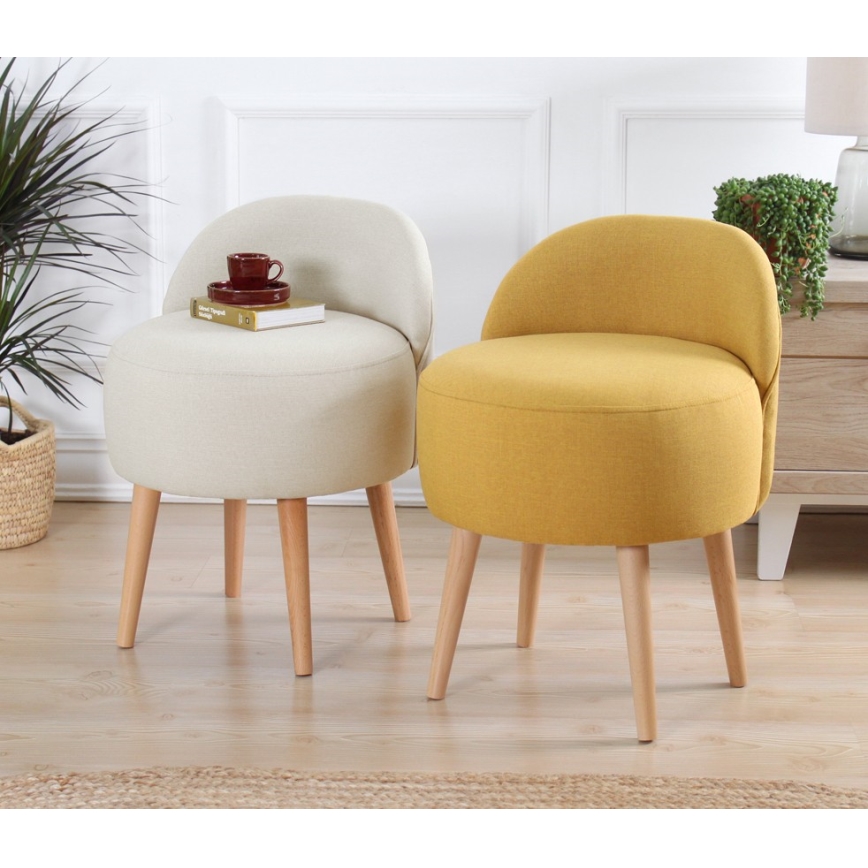 Taburet NIKI, Ø 46 cm, galben