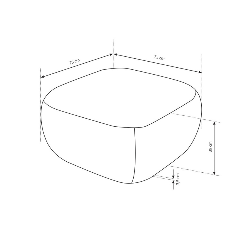 Taburet OLBIA, 75x75 cm, bej