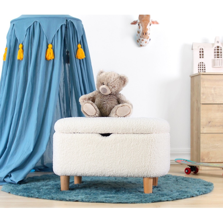 Taburet PIXI, 37 x 61 cm, alb