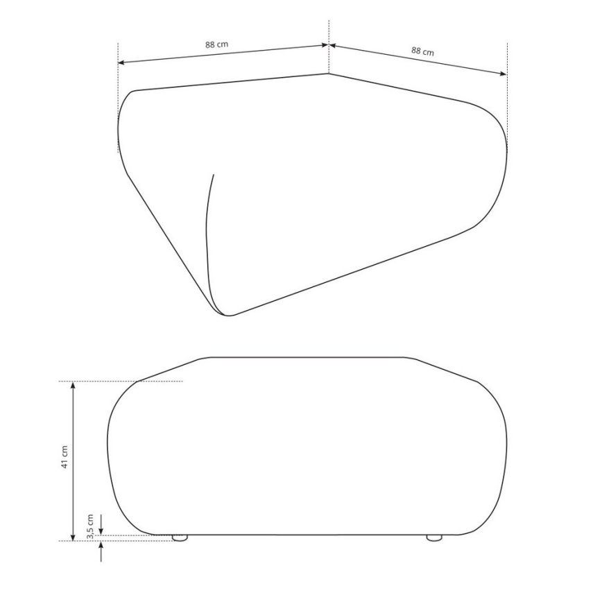 Taburet PRATO 88x88 cm, bej