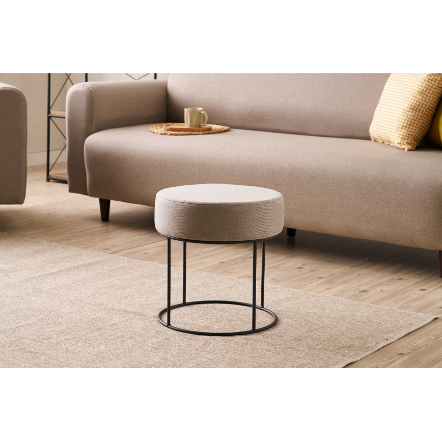 Taburet RELO, diametru 40 cm, bej