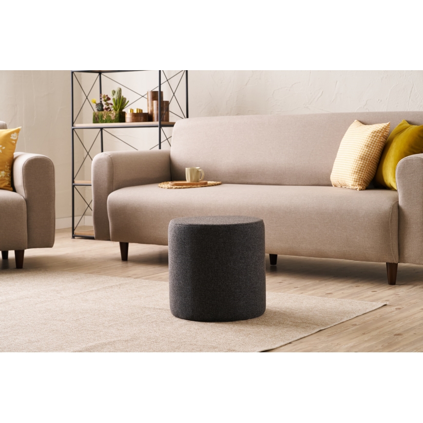 Taburet RONDO, diametru 40 cm, gri
