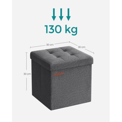 Taburet SULTAN, 30 x 30 cm, gri